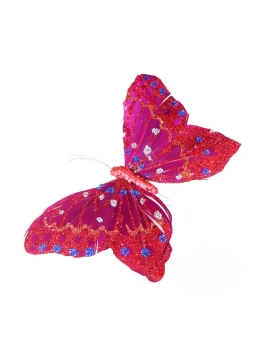 Πεταλούδα Πούπουλο με Πούλιες 16cm Purple 16189