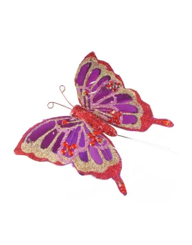 Πεταλούδα Πούπουλο με Πούλιες 13cm Purple 16283