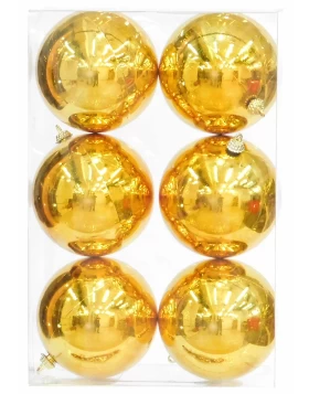 Σετ 6 τεμ. Χριστουγεννιάτικες Μπάλες Χρυσές 10cm 236418