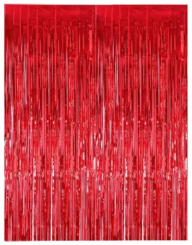 Διακοσμητική Κουρτίνα με Κόκκινα Κρόσια 100x h200cm 237026