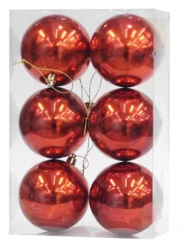 Χριστουγεννιάτικες Μπάλες Κόκκινες Set/6 τεμάχια 4cm 237290