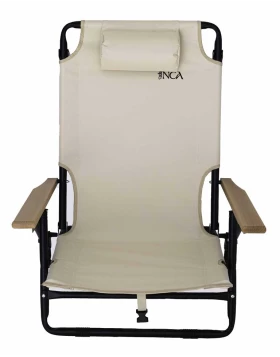 Πτυσσόμενη Καρέκλα Παραλίας Αλουμινίου INCA Εκρού με Ανάκλιση 5 θέσεων - Κωδικός YYL-YF2-BG
