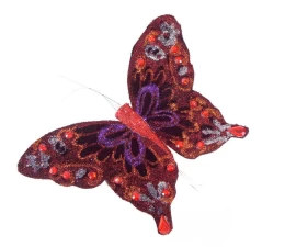 Πεταλούδα Στολίδι Υφασμάτινη 13cm Μώβ 16291 (Thumb 1)