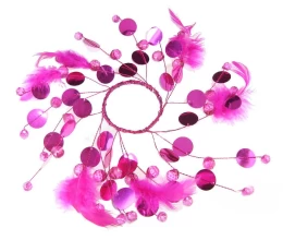 Χριστουγεννιάτικο Στεφάνι Κηροπηγίου 23cm 32108 Φούξια (Thumb 1)