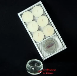 Set/6 Αρωματικά Κεριά Ρεσώ με Γυάλινη Βάση 236472 Vanilla (Thumb 1)