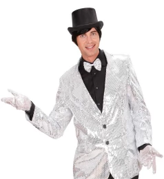 Αποκριάτικα Γάντια Ασημί με πούλιες 20cm 313574 (Thumb 4)