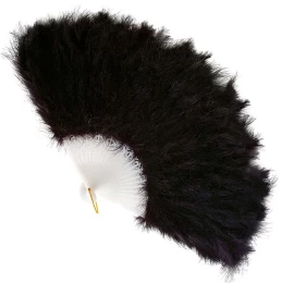 Αποκριάτικη Βεντάλια Μαύρη με Μποά 313791 (Thumb 1)