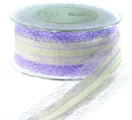 Κορδέλα Δαντέλα Μώβ 9.1m x4.5cm 51371 (Thumb 1)