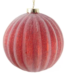 Χριστουγεννιάτικη Μπάλα Γυάλινη Κόκκινη 8cm 54577b (Thumb 1)