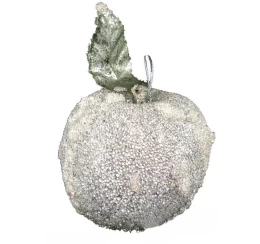 Χριστουγεννιάτικο Στολίδι Μήλο Glase 7cm Silver g11130 (Thumb 1)