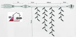100 Led Λαμπάκια S/Clear Ασύμμετρη Κουρτίνα 2m Επεκτεινόμενη με Πρόγραμμα - IP44 - 801 (Thumb 3)