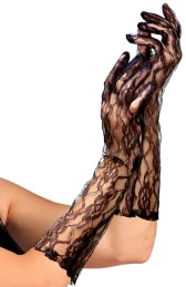 Αποκριάτικα Γάντια Μαύρα με Δαντέλα 314746 (Thumb 1)