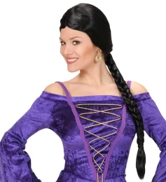 Περούκα Μαύρη με Κοτσίδα 315048 Deluxe (Thumb 1)