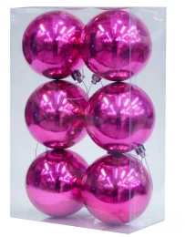 Χριστουγεννιάτικες Μπάλες Φούξια Set/6 τεμ 6cm 234389 (Thumb 1)