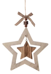 Χριστουγεννιάτικο Στολίδι Ξύλινο Αστέρι CHR-4669-3 (Thumb 1)
