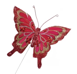 Πεταλούδα Πούπουλο με Πούλιες 13cm Fuchsia 16285 (Thumb 1)