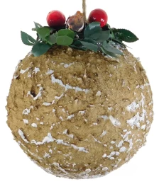 Χριστουγεννιάτικη Μπάλα Φυσική Στολισμένη 8cm 4785 (Thumb 1)