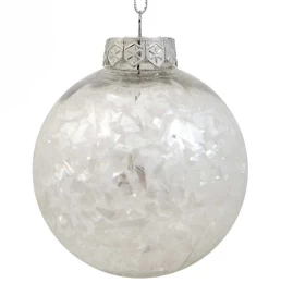 Χριστουγεννιάτικη Μπάλα Λευκό Περλέ 8cm 235457  (Thumb 1)