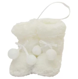 Χριστουγεννιάτικο Στολίδι Άσπρα Μποτάκια 9cm 5618 (Thumb 1)