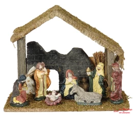 Χριστουγεννιάτικη Φάτνη με 7 Φιγούρες 28x14x22cm 98063 (Thumb 1)