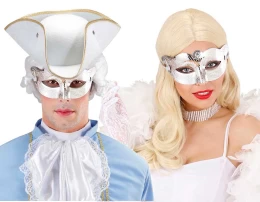 Αποκριάτικη Μάσκα Ματιών Ασημί Μεταλλικό 317251 (Thumb 1)