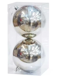 Χριστουγεννιάτικες Μπάλες Ασημί Set/2 τεμάχια 10cm 234377 (Thumb 1)
