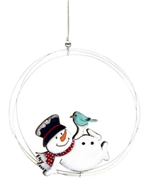 Χριστουγεννιάτικο Μεταλλικό Στολίδι Χιονάνθρωπος 16cm 4748b (Thumb 1)
