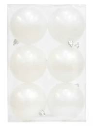 Σετ 6 τεμ. Χριστουγεννιάτικες Μπάλες Άσπρο Ματ Περλέ 8cm 236219 (Thumb 1)