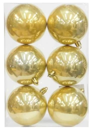 Σετ 6 τεμ. Χριστουγεννιάτικες Μπάλες Χρυσές Περλέ 6cm 236238 (Thumb 1)