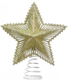 Χριστουγεννιάτικη Κορυφή Δέντρου Αστέρι Χρυσό 22cm 236616 (Thumb 1)