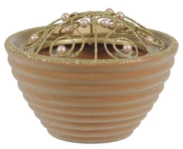 Χριστουγεννιάτικο Διακοσμητικό Μπωλ Καφέ 14x h11cm 20848 (Thumb 1)