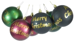 Σετ/6 τεμ. Χριστουγεννιάτικες Μπάλες 3 Χρώματα 8cm 236995 (Thumb 1)