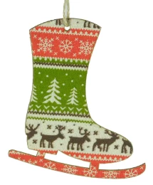 Χριστουγεννιάτικο Ξύλινο Στολίδι Παγοπέδιλο 9x h10cm 236954 (Thumb 1)