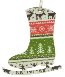 Χριστουγεννιάτικο Ξύλινο Στολίδι Παγοπέδιλο 9x h10cm 236954 (Thumb 2)