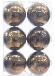 Σετ/6 τεμ. Χριστουγεννιάτικες Μπάλες Μπρονζέ 6cm 236604 (Thumb 1)