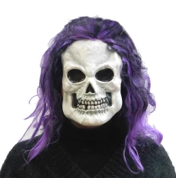 Αποκριάτικη Μάσκα Σκελετός με Μαλλιά 317923 (Thumb 1)