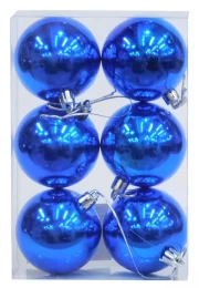 Χριστουγεννιάτικες Μπάλες Μπλέ Set/6 τεμάχια 4cm 237288 (Thumb 1)