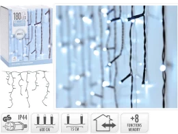 180 Led Λαμπάκια Σταλακτίτης με Πρόγραμμα και Functions Memory G/Clear 6.0m 259629 - I (Thumb 1)