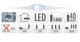 40 Micro Led S/Clear 684325 Σταθερά Λαμπάκια Μπαταρίας (Thumb 2)