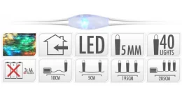 40 Micro Led S/Multi 684387 Σταθερά Λαμπάκια Μπαταρίας (Thumb 2)