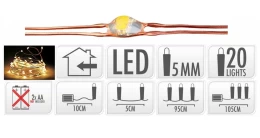 20 Micro Led Gold/Extra Warm White 443855 Σταθερά Λαμπάκια Μπαταρίας (Thumb 2)