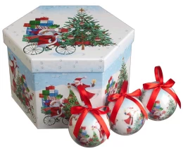 Χριστουγεννιάτικη Μπάλα Οικολογική 7.5cm 56562 σε 3 σχέδια (Thumb 1)