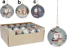 Χριστουγεννιάτικη Μπάλα με Παράσταση 8cm σε 3 σχέδια 409643 (Thumb 1)