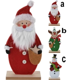 Διακοσμητικές Φιγούρες Ξύλινες Τσόχινες 22cm σε 3 σχέδια 011808 (Thumb 1)