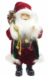 Διακοσμητικός Άγιος Βασίλης με Καρώ Ρούχα 30cm 56545 (Thumb 1)