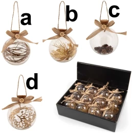 Χριστουγεννιάτικη Μπάλα Διάφανη με Διακόσμηση 8cm σε 4 σχέδια 53203 (Thumb 1)