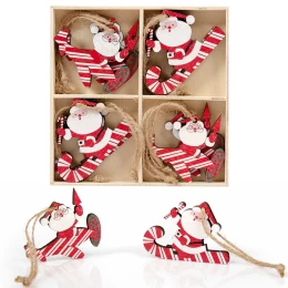 Σετ 8 τεμ. Χριστουγεννιάτικα Ξύλινα Στολίδια Άγιος Βασόλης 4963 (Thumb 1)