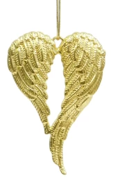 Χριστουγεννιάτικο Μεταλλικό Στολίδι Φτερά Αγγέλου Χρυσά 7cm 11944 (Thumb 1)