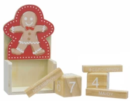 Χριστουγεννιάτικο Διακοσμητικό Ξύλινο Ημερολόγιο Cockies 11cm 14818 (Thumb 2)