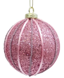 Χριστουγεννιάτικη Μπάλα Ροζ 8cm 224065 (Thumb 1)